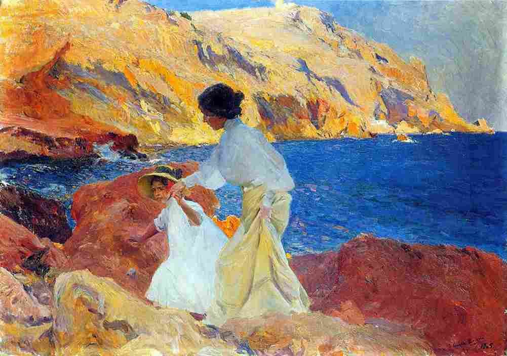 sor Clotilde and Elena on the Rocks Art A4 Photo Print
