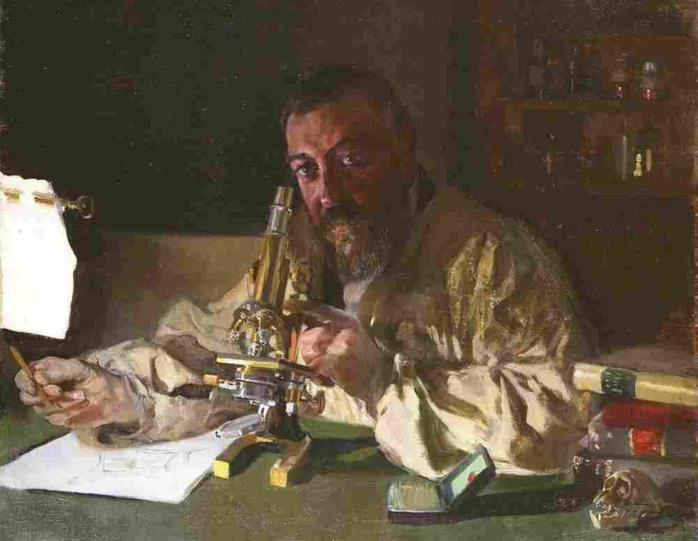 sor Doctor Simarro at the Microscope Art A4 Photo Print