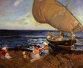 sorolla waiting for the catch valencia beach Art A4 Photo Print