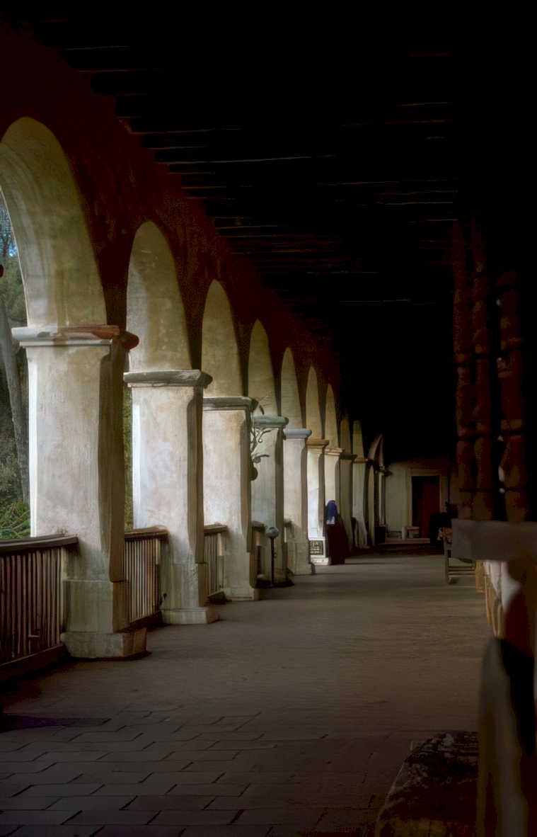 spanish colonial walkway Vintage A4 Photo Print