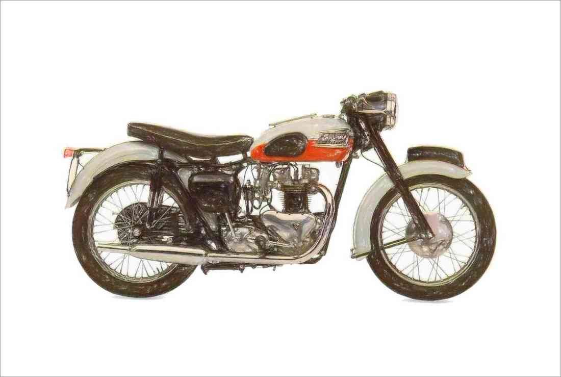 special edition limited Triumph Bonneville 1959 t120 pencil A4 Photo Print