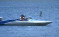 speedboat lake 1980s Vintage A4 Photo Print