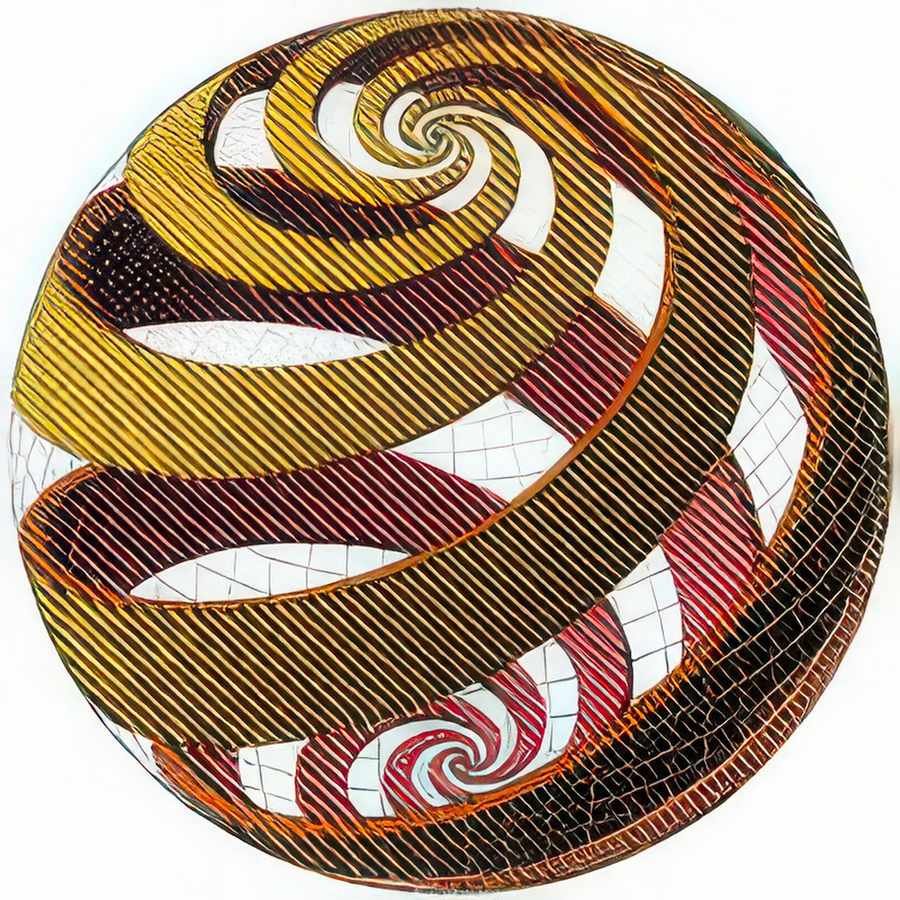 sphere spirals mc escher 1958 A4 Photo Print