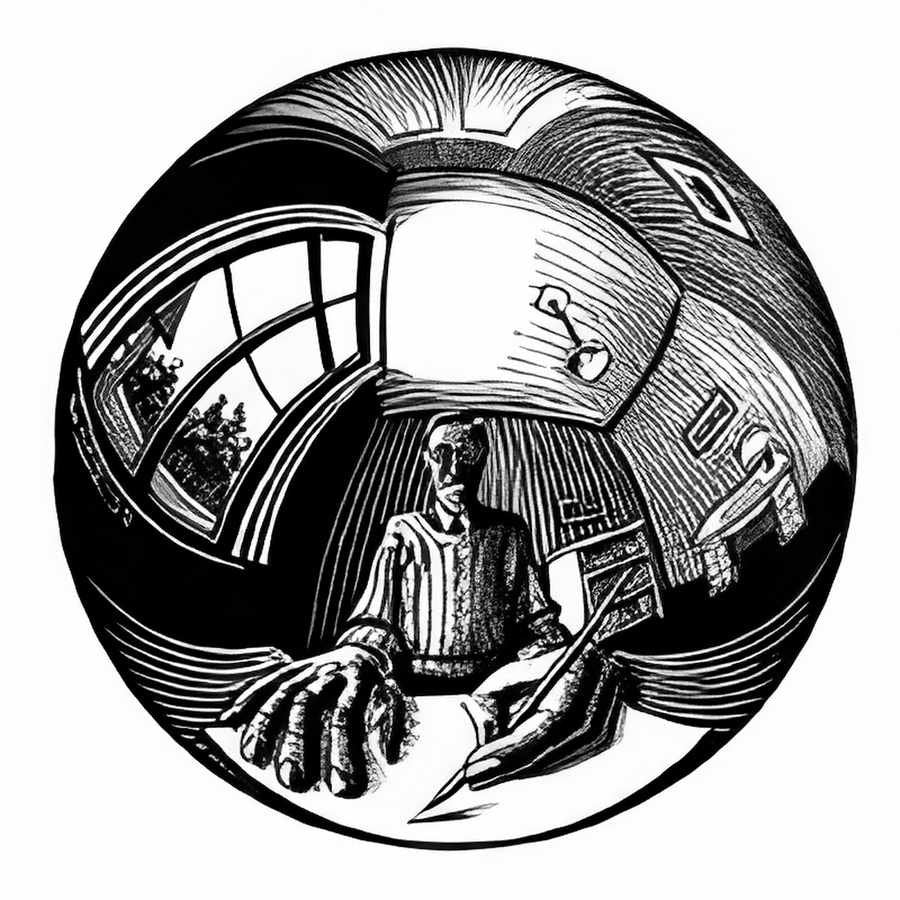 spherical self portrait mc escher 1950 A4 Photo Print