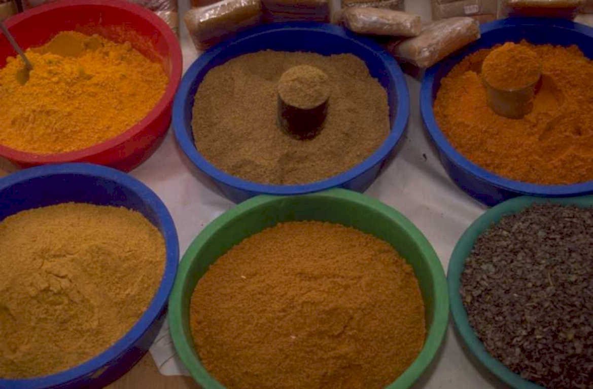 spice bowls colors 1980s 1990s A4 Photo Print