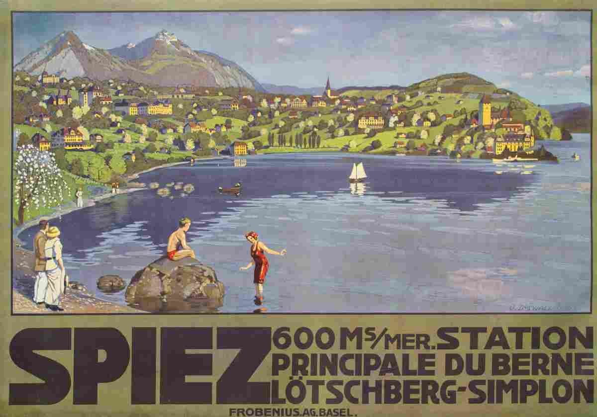 spiez oskar doswald 1913 4 Advert A4 Photo Print