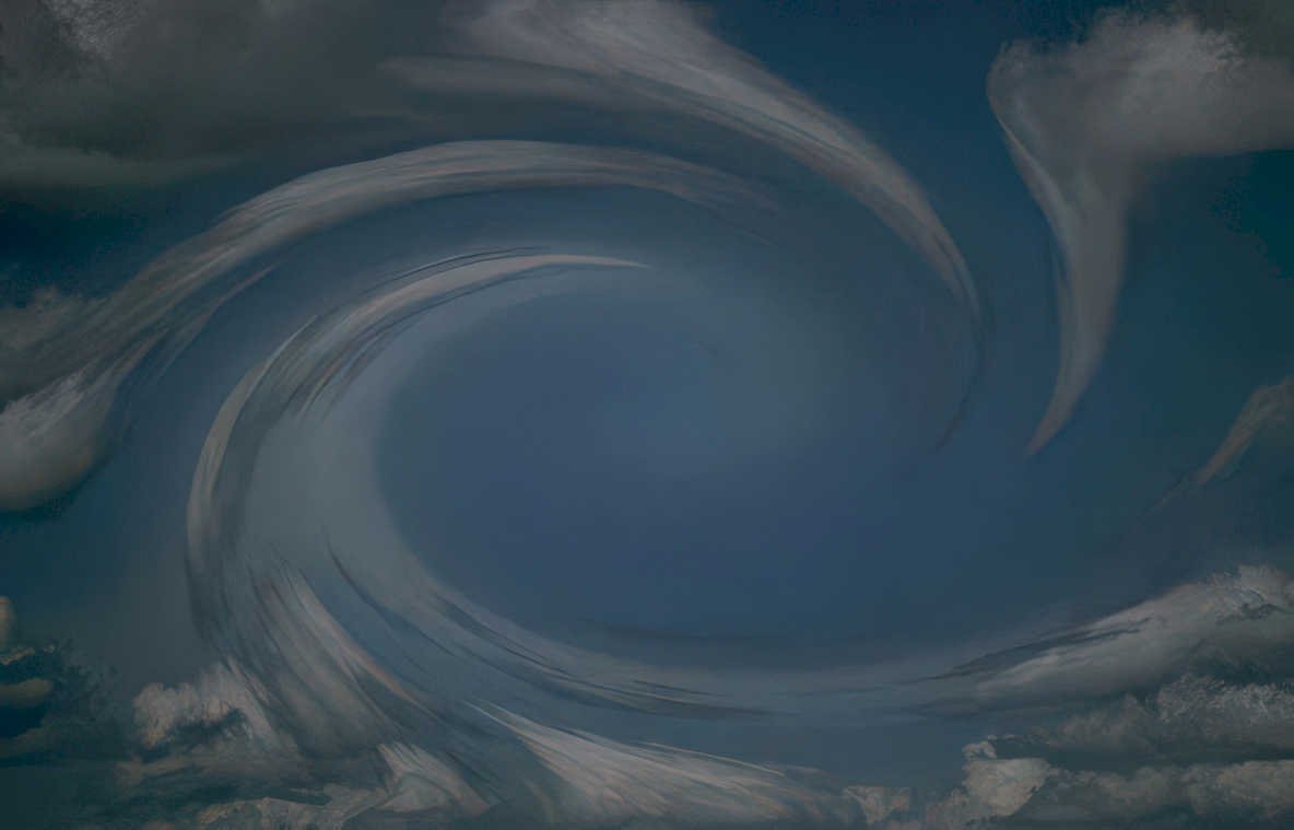 spiral clouds sky Vintage A4 Photo Print
