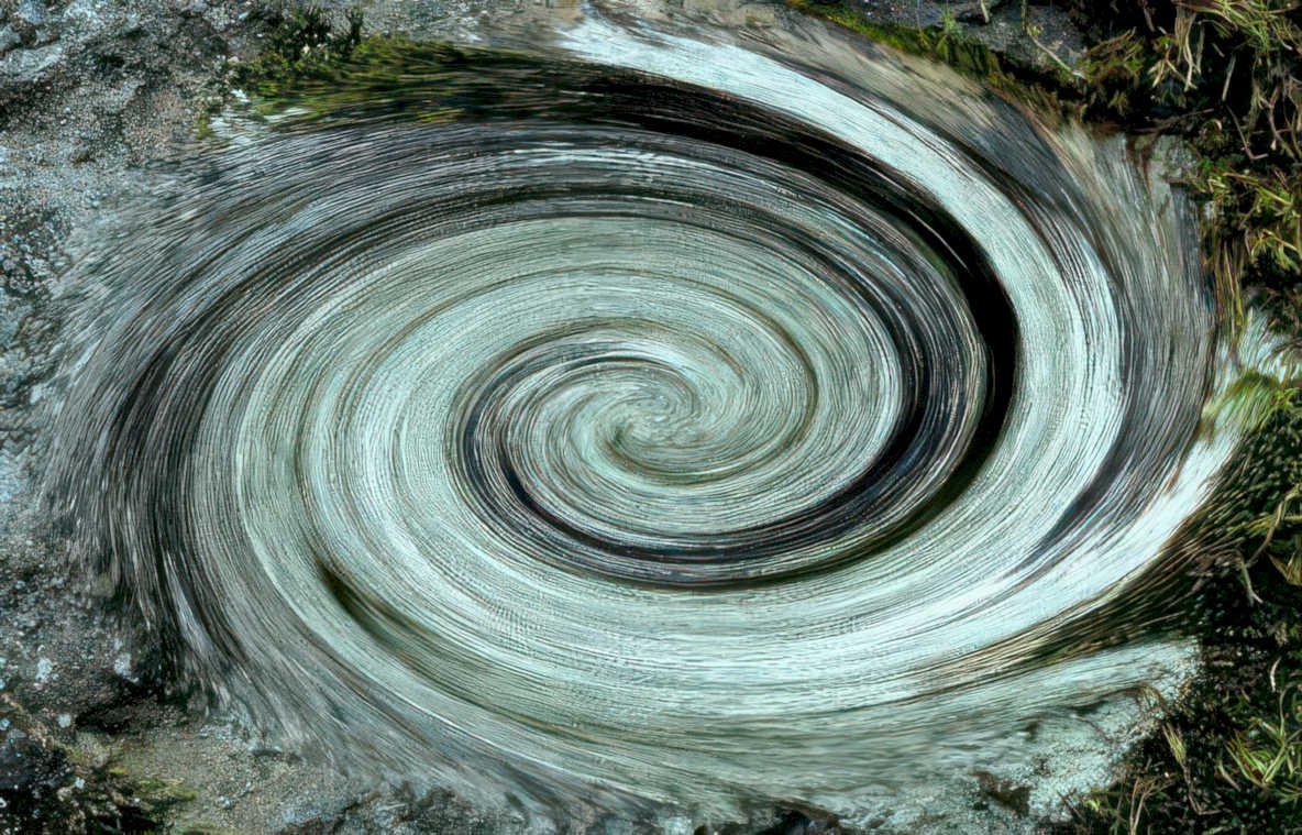 spiral water motion Vintage A4 Photo Print