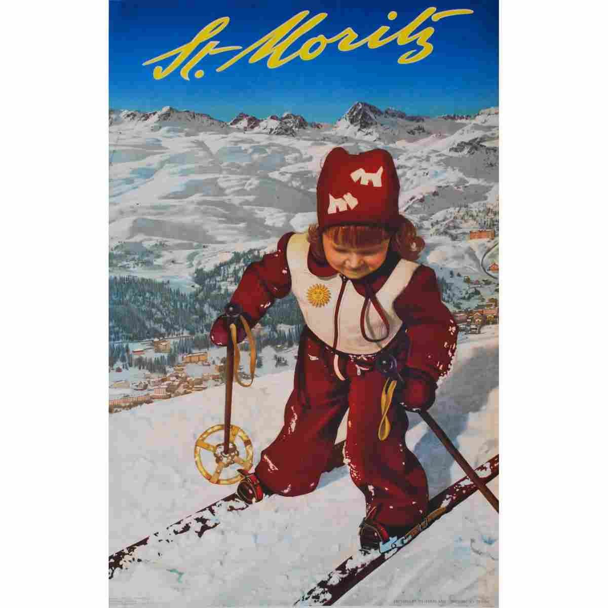 st moritz andreas pedrett 1950 2 Advert A4 Photo Print
