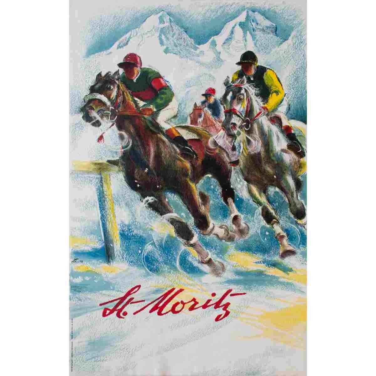 st moritz hugo laubi 1952 2 Advert A4 Photo Print