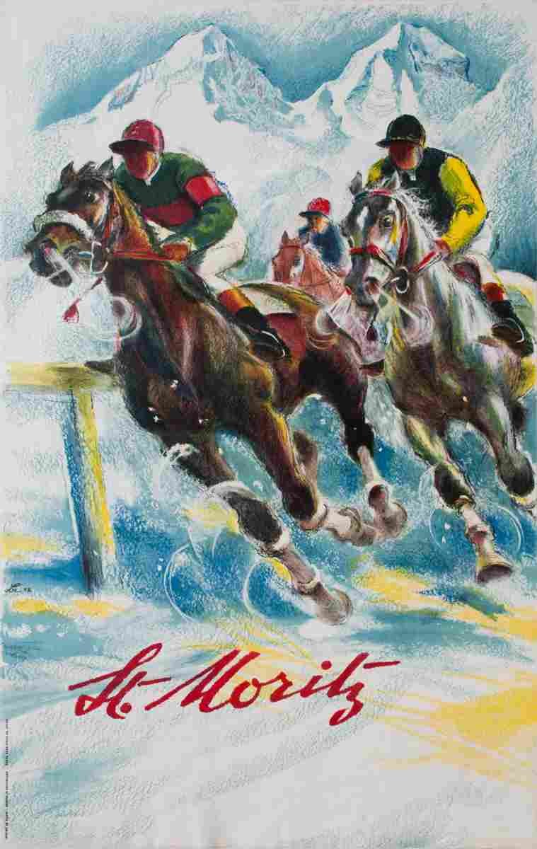 st moritz hugo laubi 1952 4 Advert A4 Photo Print