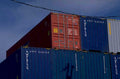 stacked containers port 1980s 1990s A4 Photo Print
