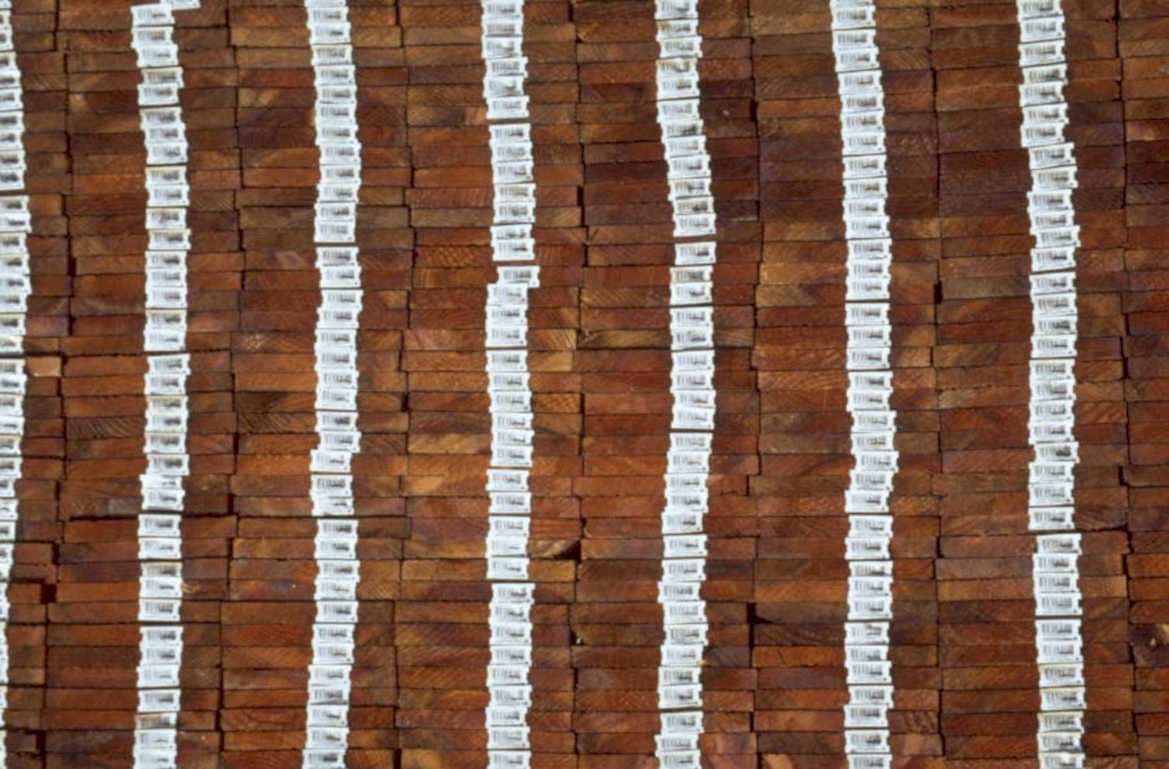 stacked lumber rows 1980s 1990s A4 Photo Print
