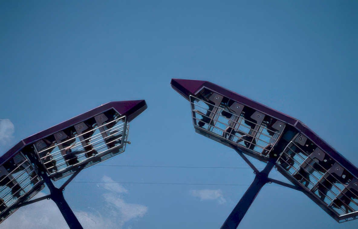 stadium lights purple Vintage A4 Photo Print