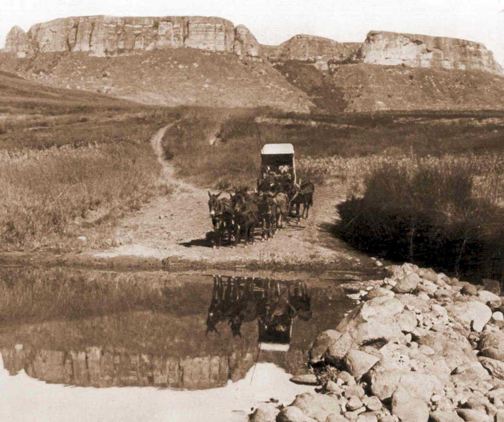 stagecoach river crossing Vintage world war A4 Photo Print