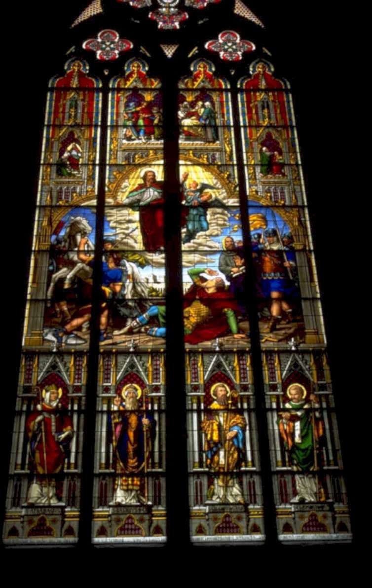 stained glass nativity 1 1980s 1990s A4 Photo Print