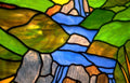 stained glass waterfall Vintage A4 Photo Print