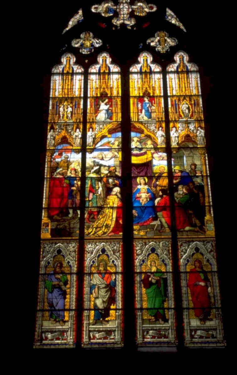 stained glass window 4 1980s 1990s A4 Photo Print
