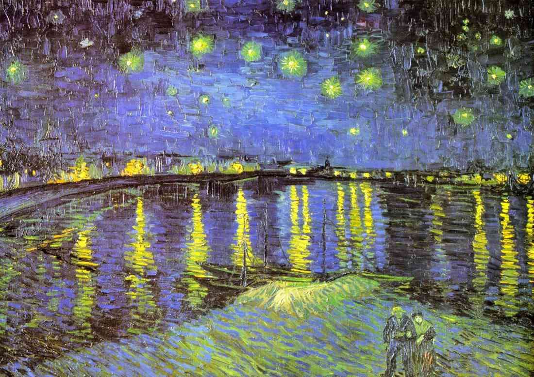 starry night over rhone Rhone Van Gogh A4 Photo Print