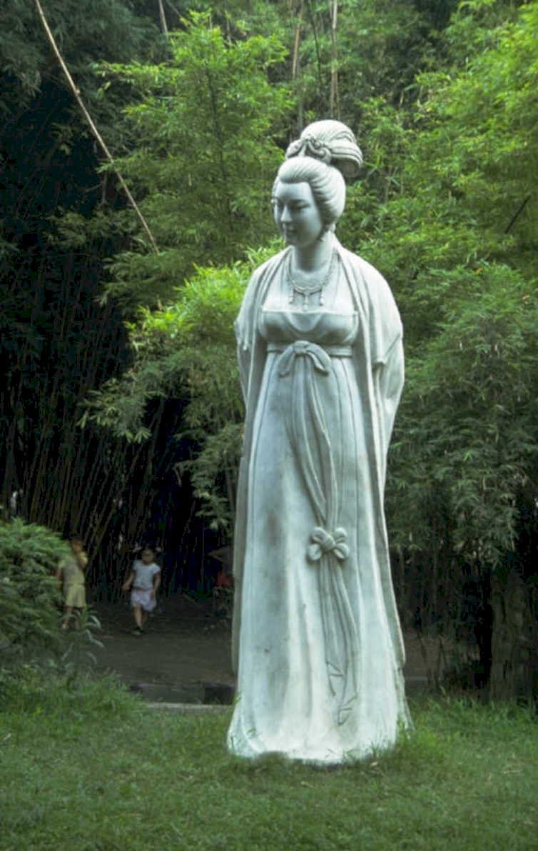 statue bamboo child 1980s 1990s A4 Photo Print
