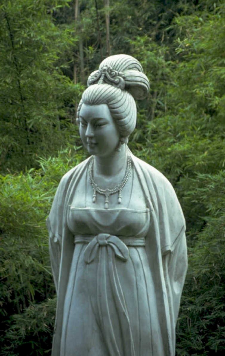 statue bamboo garden 1980s 1990s A4 Photo Print