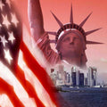 statue liberty nyc Flags1980s A4 Photo Print