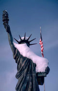 statue liberty snow Vintage A4 Photo Print