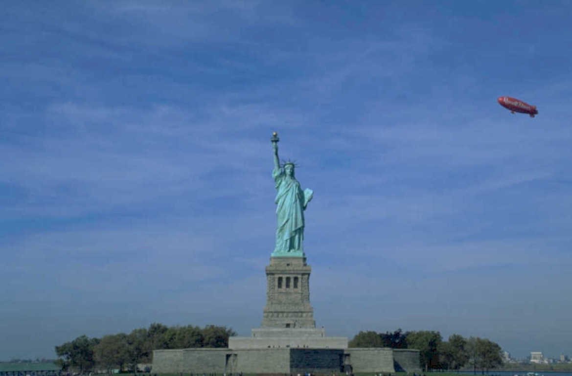 statue liberty zeppelin 1980s 1990s A4 Photo Print