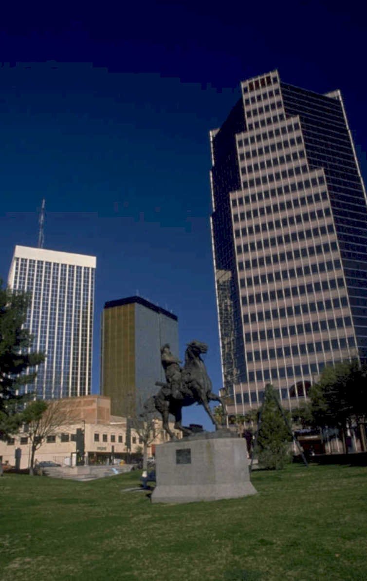 statue phoenix skyline 1980s 1990s A4 Photo Print