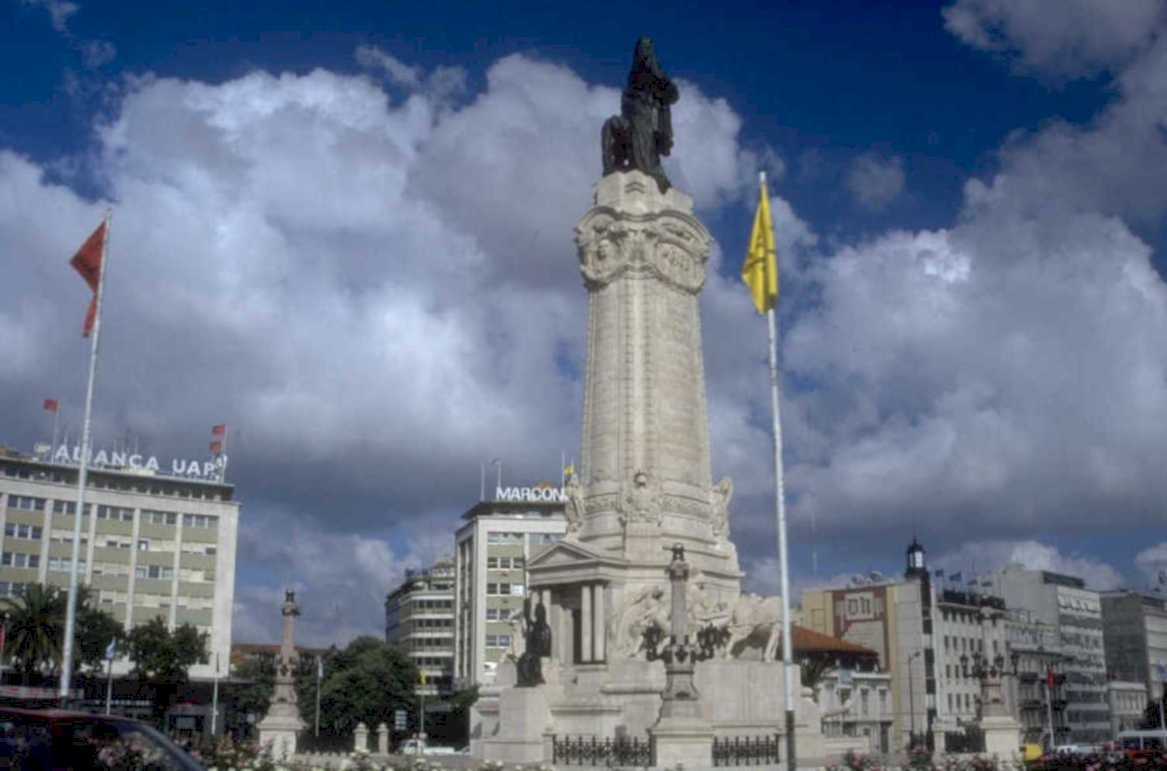 statue plaza lisbon 1980s 1990s A4 Photo Print