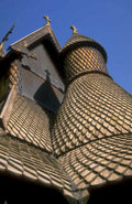 stave church roof 1980s 1990s A4 Photo Print
