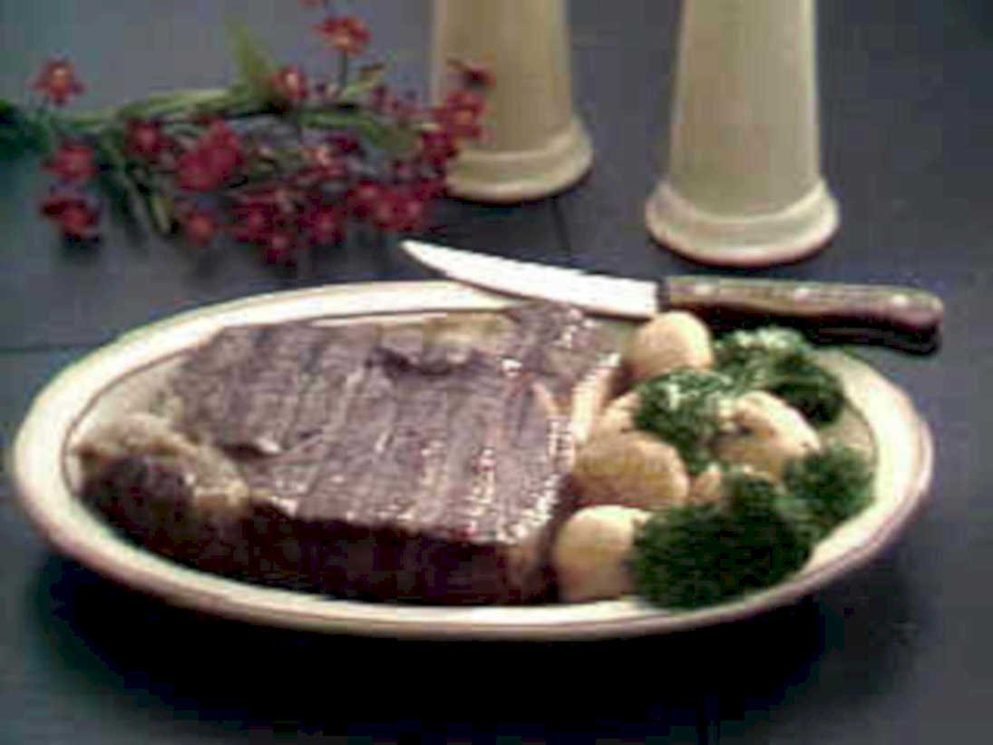 steak mushrooms table1980s 1990s A4 Photo Print