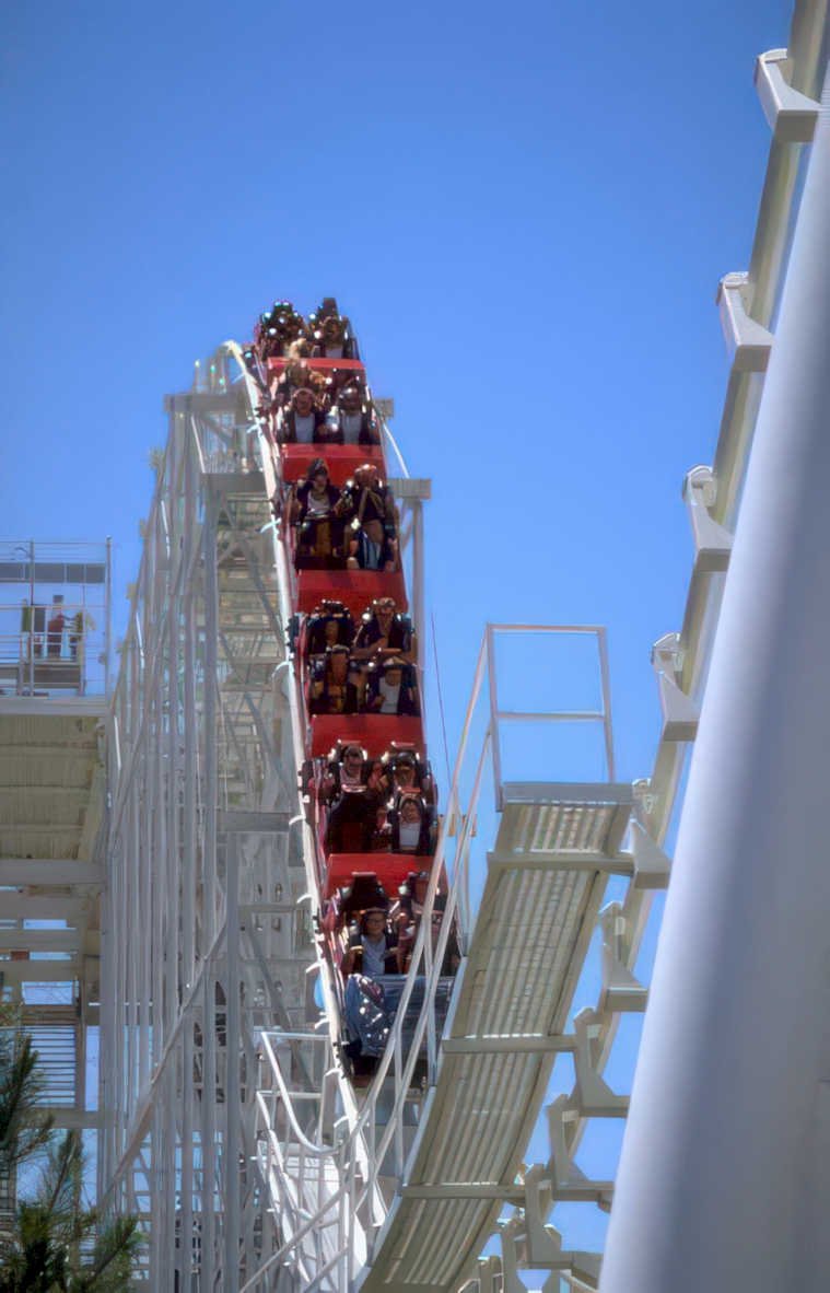 steel rollercoaster red Vintage A4 Photo Print