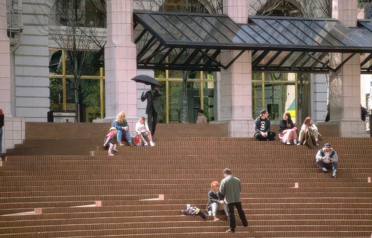 steps people building Vintage A4 Photo Print