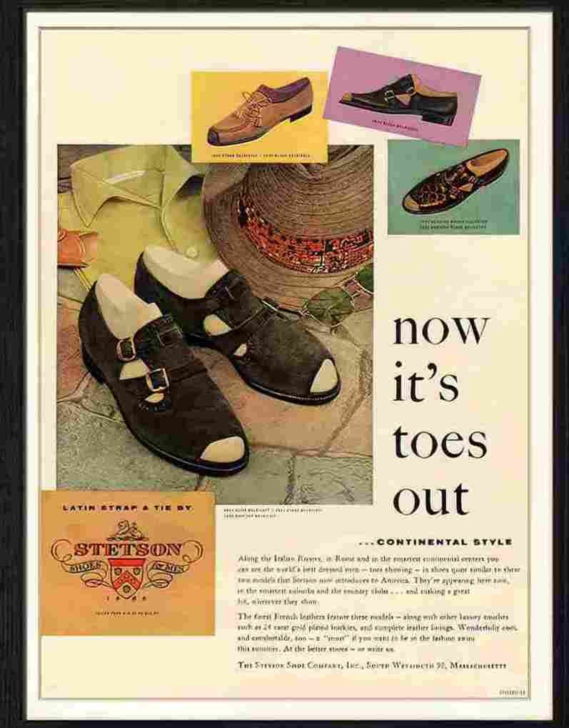 stetson mens shoes 1950s Advert A4 Photo Print