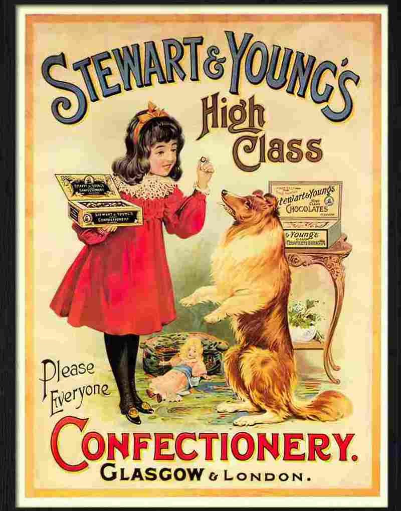 stewart young chocolates 1910s Advert A4 Photo Print