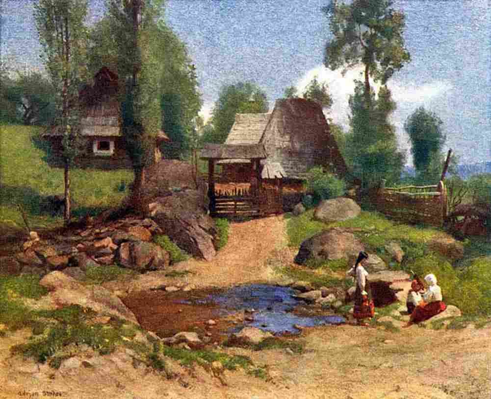 stokes A Rumanian Homestead at Desze Art A4 Photo Print