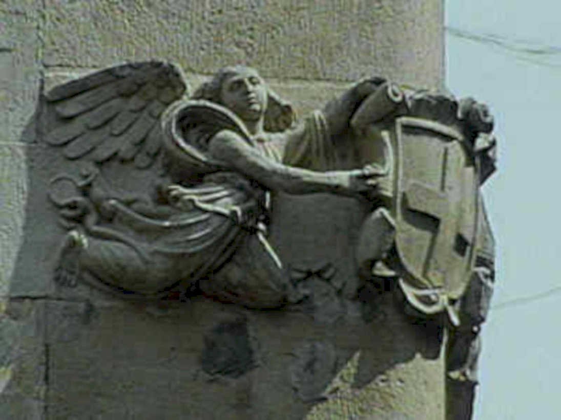 stone angel shield1980s 1990s A4 Photo Print