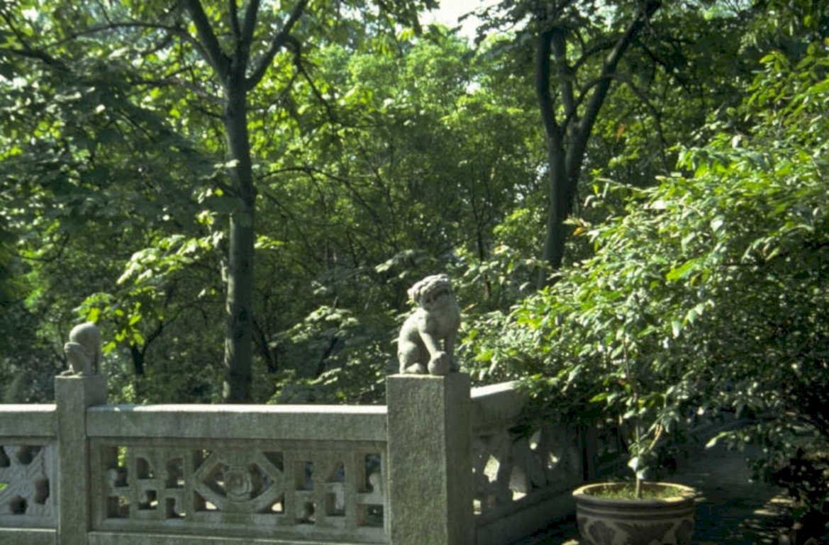 stone balustrade lion 1980s 1990s A4 Photo Print