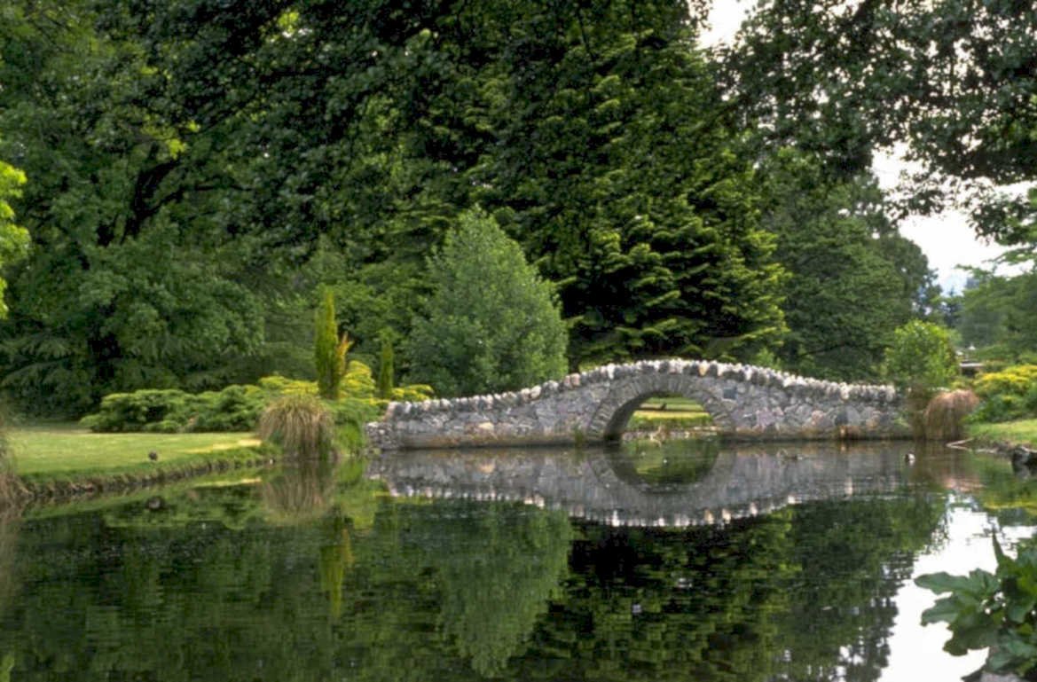 stone bridge pond 1980s 1990s A4 Photo Print