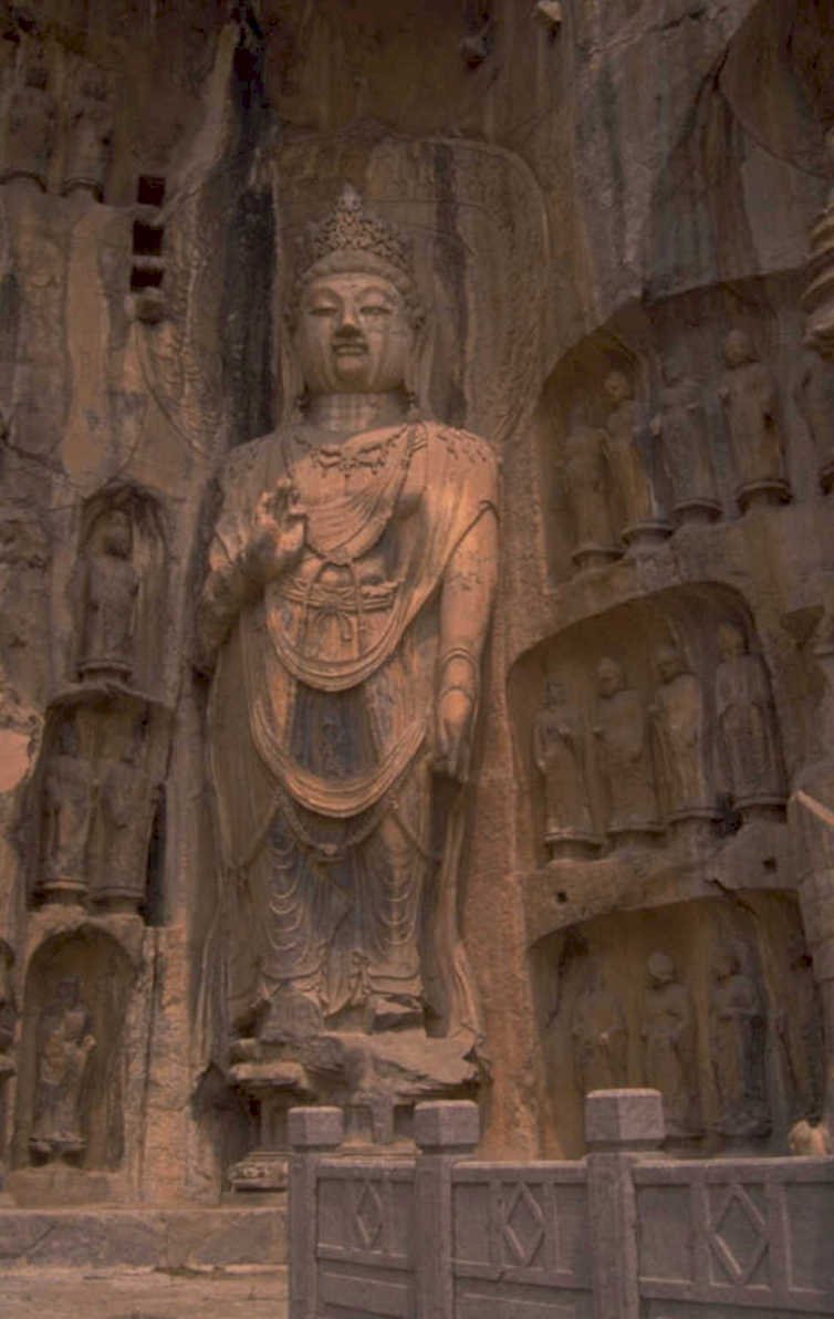 stone buddha luoyang 1980s 1990s A4 Photo Print