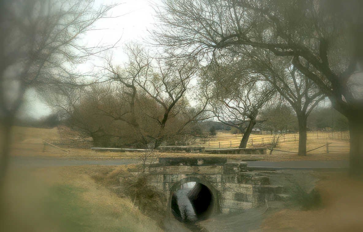stone culvert winter Vintage A4 Photo Print