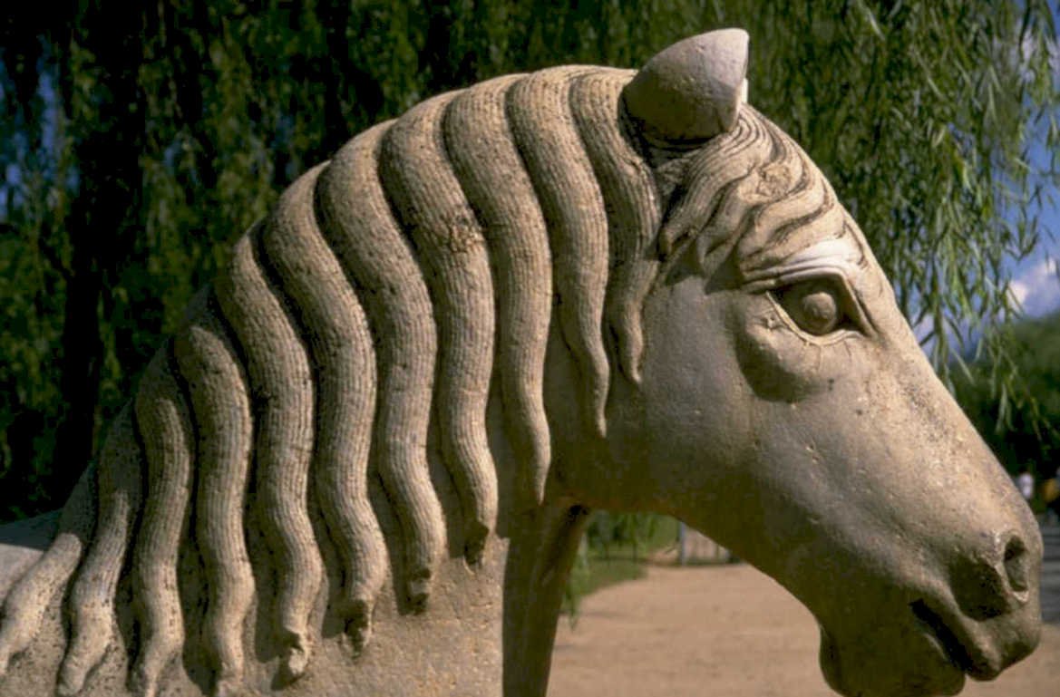 stone horse head 1980s 1990s A4 Photo Print
