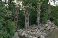 stone poles china 1980s 1990s A4 Photo Print