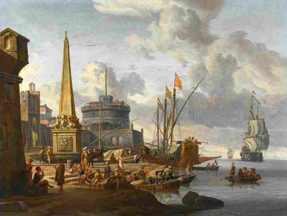 stor A Mediterran Harbour Art A4 Photo Print