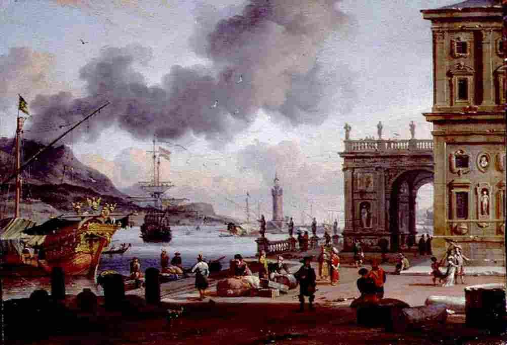 stor A Mediterranean Harbour Scene Art A4 Photo Print