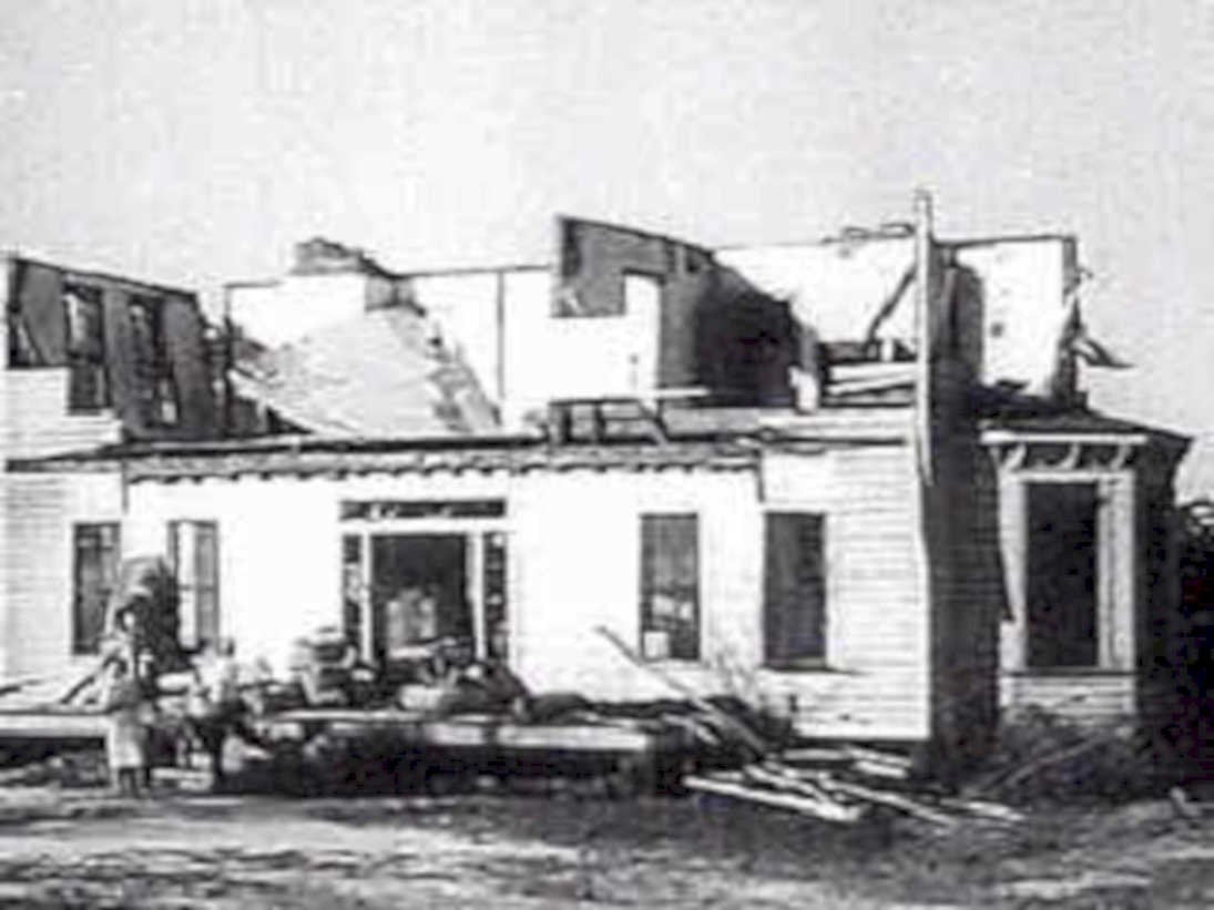 storm damage house1980s 1990s A4 Photo Print