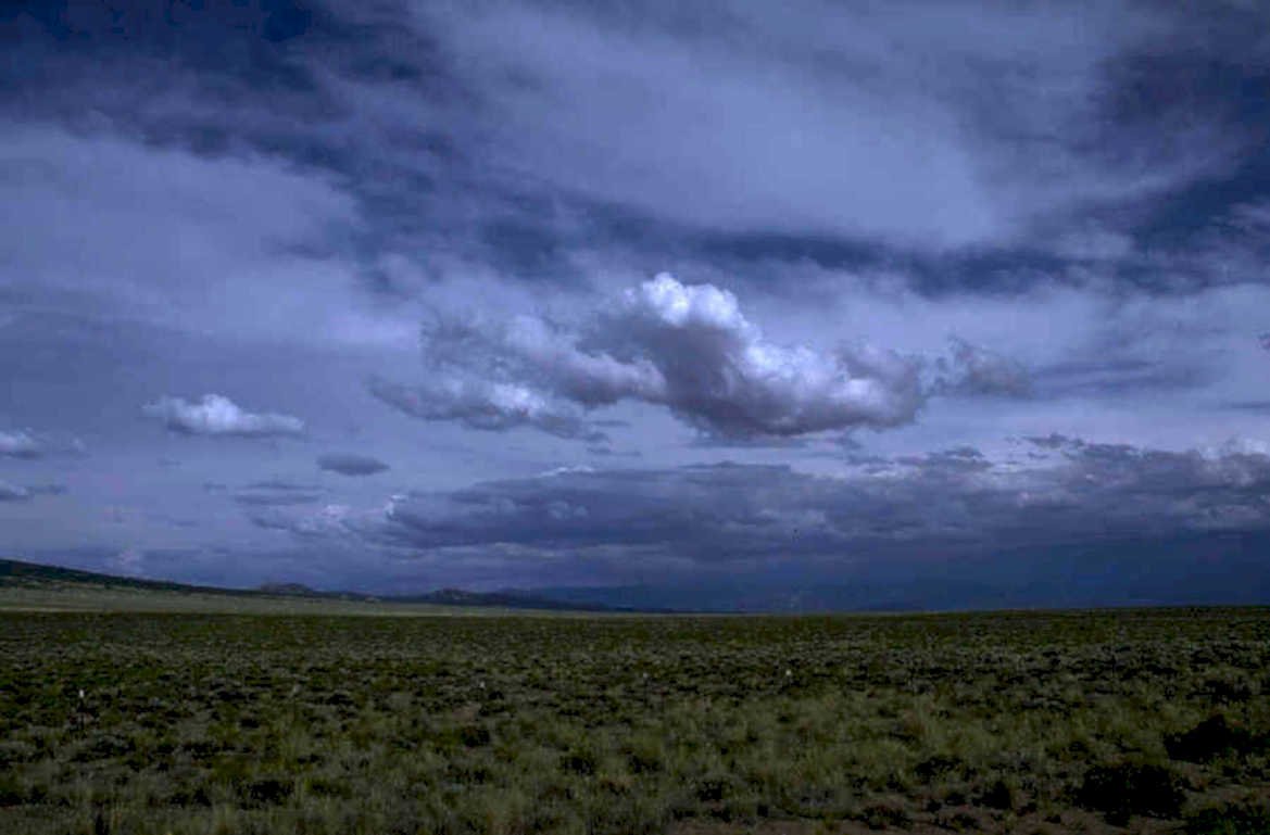 stormy grass plain 1980s 1990s A4 Photo Print