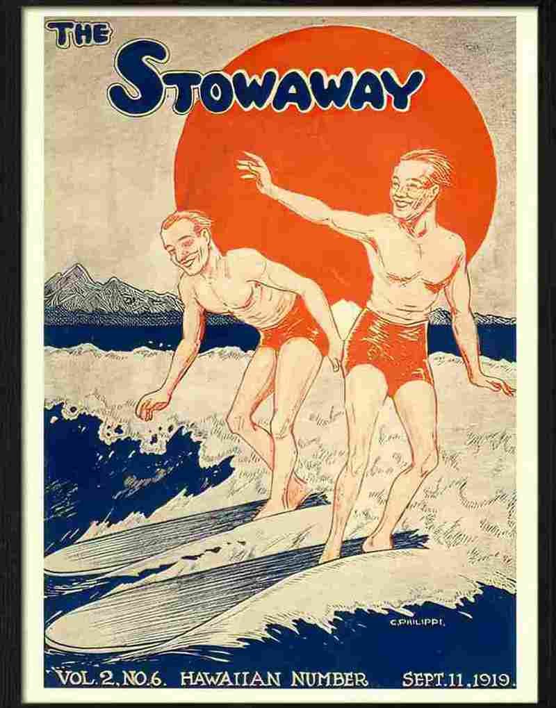stowaway surfing 1919 Advert A4 Photo Print