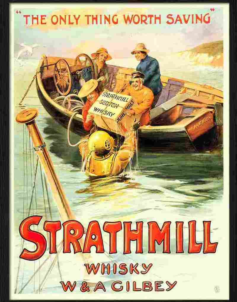 strathmill whisky 1900s Advert A4 Photo Print